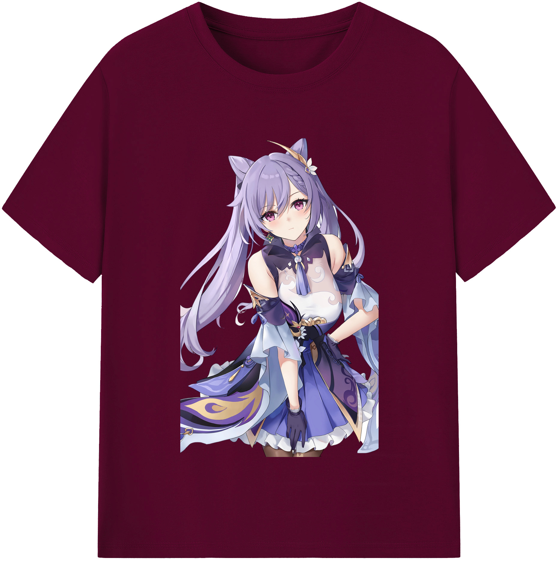 げんし神 刻晴 こくせい genshin Kokusei レディースカジュアルプリントTシャツ（綿100％）